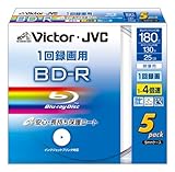 Victor 映像用BD-R 保護コート仕様(ハードコート)1回録画用 4倍速 25GB ワイドワイドホワイトプリンタブル 5枚 BV-R130KW5