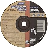 Norton Norzon Plus Foundry Heavy Duty Depressed Center Abrasive Wheel, Type 27, Zirconia Alumina, 7/