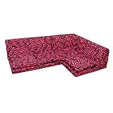 アニマル柄 コーナーソファー 3点セット 【PINKゼブラ 】 L字型 ローソファー