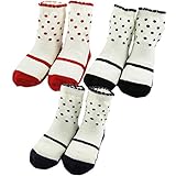 ［キロフライ］kiloflyベビーノスキッド女の赤ちゃんの靴ソックス、3ペア、12-24ヶ月