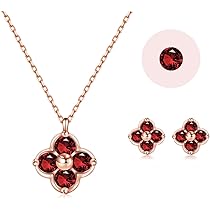 Amazon | [FH.bird] ガーネット ピアス ネックレス セット