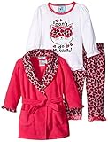 Baby Bunz Baby Girls' 3 Piece Morning Robe and Pajama Set Pink 24 Months [並行輸入品]