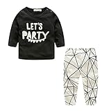 Ochine 新生児　幼児　キッズ　長袖　Tシャツ+ロングパンツ　2点セット　男女兼用　綿　かわいいプリント　ウエスト ゴム 仕様 セットアップ 子供服　カバーオール　出産祝い　70 80 90 10