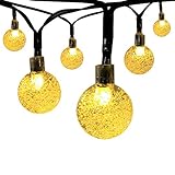 Innoo Tech Solar Globe String Lights Outdoor 19.7 ft 30 LED Warm White Crystal Ball Christmas Globe 