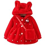 YY-Natuhi ベビー服 女の子 ファーコート ファージャケット 秋冬 アウター パール フェイクファー 可愛い キッズ服 子供服 プリンセス フォーマル クリスマス お正月 結婚式 発表会 ウサ
