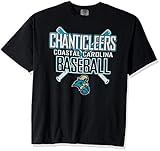 NCAA Coastal Carolina Chanticleers Baseball Bats半袖快適カラーTシャツ、Xラージ、ブラック