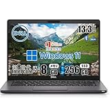 【整備済み品】デル Latitude 5300 ノートパソコン 13.3インチ ノートパソコン高性能第8世代インテル Core i5-8250U(1.6GHz)Windows11 PRO/MS OFFICE2019/USB複数搭載/Bluetooth/WIFI/HDMI/TYPE-C/SDカードスロット/ 8GB 高速SSD 512GB (GB, 512)