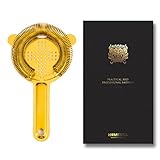 Homestia ゴールド ステンレス鋼 アイスストレーナ カクテルストレーナ