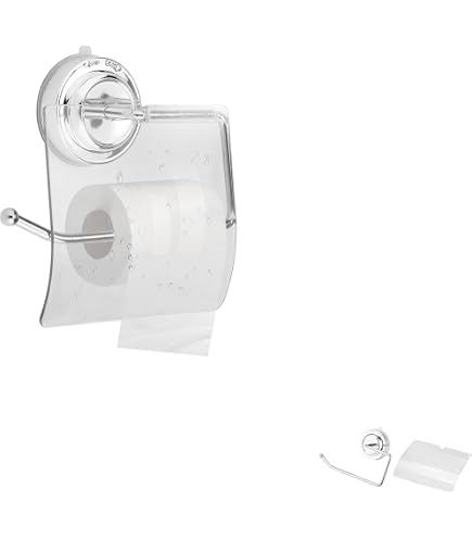 Amazon | 壁ピタ 強力吸盤 トイレットペーパーホルダー 置物トレイ付き