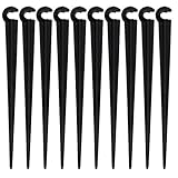 Flameer 約50本　ステム　ドリップ　灌漑用　ホース　C形　固定　サポート　ホルダー　11cm　黒