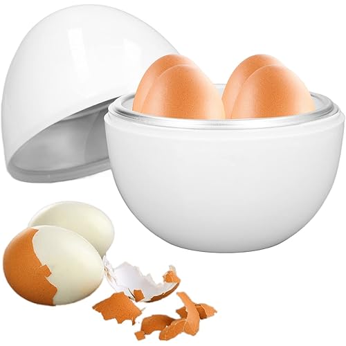 Egg Cooker for Microwave, Egg Steamed Cup for 4 Eggs, Food Grade Soft, Medium and Hard Boiled Egg Cooker, Rapid Egg Boiler fo