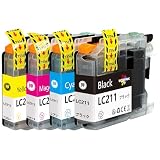 LC211 LC211-4PK ブラザー用インク LC211 LC211BK 4 色セット brother 用 DCP-j968N DCP-J562N MFC-J737DN MFC-J837DN MFC-J887N MFC-J907DN MFC-J997DWN DCP-J763N 対応インクカートリッジ 大容量 マージンマッチング表示