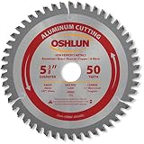 Oshlun SBNF-054050 5-3/8-Inch 50 Tooth TCG Saw Blade with 20mm Arbor (5/8-Inch and 10mm Bushings) fo