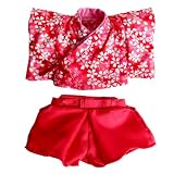 【プティルウ】 ベビーベア用 袴 レッド（16cmぬいぐるみ用・3Sサイズ）