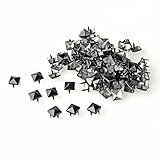 SODIAL(R)100 X ウォールリベットスタッド8ミリメートルブラックスクエアバッグ/靴/手袋