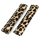 DealMux安全シートベルトカバーヒョウ車のパッドカーキブラウンペア肩詰めカーキ