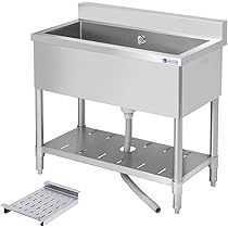 Amazon.co.jp: 業務用 シンク 1槽式 ステンレス 1.2mm厚 水切り