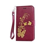 Galaxy S5 手帳型 OMATENTI 本革 カバー カードポケット スタンド機能 マグネット式 アイフォン Samsung Galaxy S5 用 財布型 カバー [全10色] (パープル P