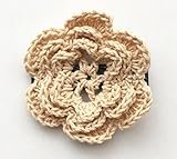 Baby Deer Clips ヘアクリップ for ベビー キッズ 編みお花 (ビスケット)