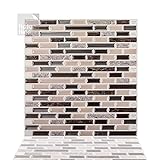 (10) - Tic Tac Tiles - 30cm x 30cm Premium Anti Mould Peel and Stick Wall Tile in Como Crema (10 Tiles)