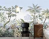 bzdhwwh壁ペーパーEuropean – スタイル手 – Painted Garden Trees Rain ForestバナナCoconut Treesレトロ壁紙Papier peint 694