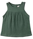 幼児 赤ちゃん 子供 女の子 綿編み ノースリーブ ブラウスシャツ Tシャツ トップス ベスト ティートップ ワンピース 夏 (グリーン, 70)