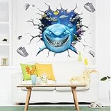 ORDERIN Wall Decal 3d Mural Cartoon Big Dolphin Removable Wall Stickers for Kids Children Nursery Wa