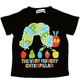 2017年 夏物 はらぺこあおむし 天竺 ベビー柄 半袖Ｔシャツ THE WORLD OF ERIC CARLE ブラック◇90cm