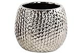Urban Trends Collection 24480 Ceramic Round Vase Dimpled Polished Chrome - Silver