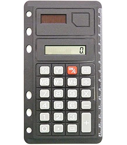 Amazon.co.jp: Chris-Wang ポータブルポケット 6穴 太陽電池電卓定規