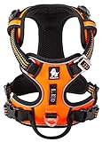 cocomall 2020新型 犬用ハーネス 犬用胴輪 ドッグ ペット用品 ハーネス 3M反射材料 訓練 ナイロン製 小型犬、中型犬、大型犬に向け 通気性 調節可能 (XL, オレンジ)