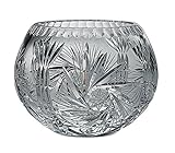 Majestic Gifts Hand Cut Crystal Rose Bowl, 5-Inch, Pinwheel