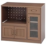 不二貿易 キッチンカウンター 幅90cm ミディアムブラウン 97712