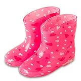 子供用　ながぐつ　レインブーツ　長靴　男の子　女の子　ベビー　キッズ 雨　傘 (15cm, ハート)