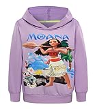 aovclkid Girls Hoodie Moana Long Sleeves Sweatshirt子供コートジャケットCartoonアウター 110/4-5Y パープル