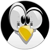 Rikki Knight RND-LSPDBL-133 Cute Penguin Face Cartoon Round Design Double Toggle Light Switch Plate 