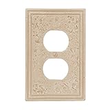 TumbledトラバーチンTextured Faux Stoneアーモンドクリーム樹脂二重壁スイッチプレート
