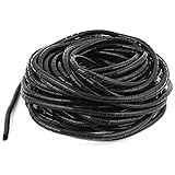 uxcell 配線チューブ　スパイラルチューブ　ラップ　ワイヤ　ポリエチレン製　ブラック　TV 6mm直径