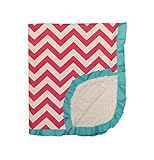 Caught Ya Lookin' Reversible Baby Blanket, Pink and White Chevron by Caught Ya Lookin'