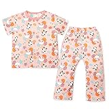 (ピンク/90cm)ベビー服 女の子 パジャマ 半袖 PANDA MANIA パンダマニア 上下組 脇ボタン付 パンツ後ろマチ 綿100％ パンダ総柄 女児 ベビー