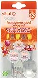 Vital Baby First Stainless Steel Cutlery Set, Orange