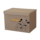 収納ボックス ふた付 カラーボックス グレー 「ミッキーマウス/ミニーマウス」 幅38×奥行26×高さ26cm ディズニー BM3826F-GY