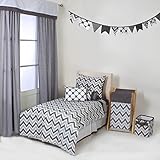 Bacati Mix and Match 4 Piece Toddler Bedding Set, Grey by Bacati