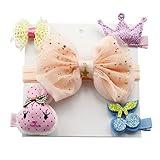 Tovadoo 女の子 子供用 5点セット 1*ヘアバンド+4*ヘアピン 動物 リボン 星 王冠 花 ハート 髪飾り 多色 かわいい おしゃれ 誕生日会 結婚式 イベント用