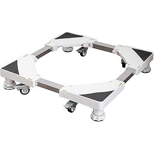 Bonarca 伸縮式 置き台 洗濯機 台 幅･奥行48～70㎝対応 キャスター付き かさ上げ 移動式 キャスターロック 水平器付き