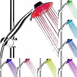 NHsunray LEDシャワーヘッド 、 LED内蔵シャワーヘッド、電池電源不要、水圧発電、材質/ABS 、鮮やかな７色光が自由的に変化する、シャワーヘッド取り替えも簡単設置、毎日のバスタイムが楽し