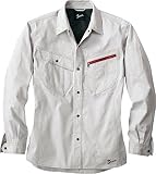 長袖シャツ Jawin ジャウィン作業シャツ 秋冬用 綿100％jd-51904 シルバー Ｌ
