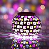 Avtion ガーデンライト　ソーラーLED 高級ガラス製　ソーラーライト　おしゃれ　照明　イルミネーションライト 自分用はもちろん、プレゼントにも最適 (レッド+ブルー)