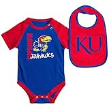 Infants NCAA Kansas Jayhawks Onesideとよだれかけセット（チームカラー）