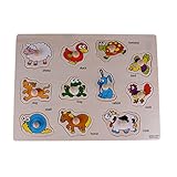 Rolimateデラックスクラシック木製動物ペグパズルバンドルの形のおもちゃ